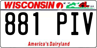 WI license plate 881PIV
