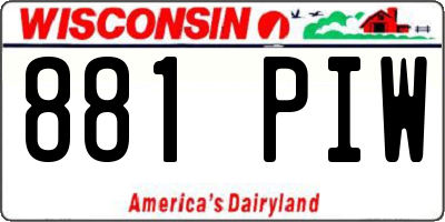 WI license plate 881PIW
