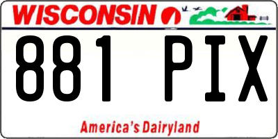 WI license plate 881PIX