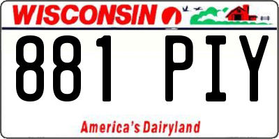 WI license plate 881PIY