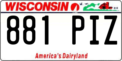 WI license plate 881PIZ