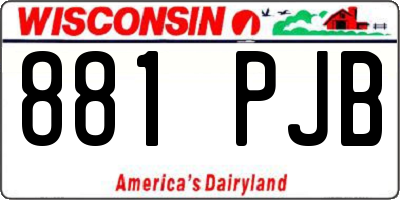 WI license plate 881PJB