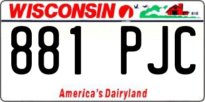 WI license plate 881PJC