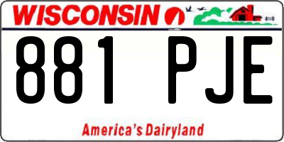 WI license plate 881PJE