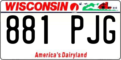 WI license plate 881PJG