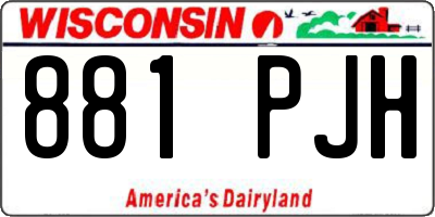 WI license plate 881PJH
