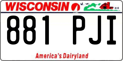 WI license plate 881PJI