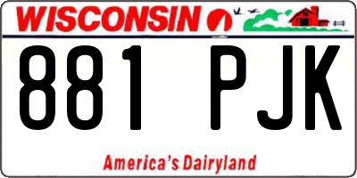 WI license plate 881PJK