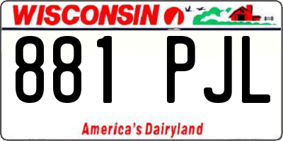 WI license plate 881PJL