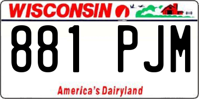 WI license plate 881PJM