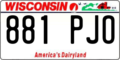 WI license plate 881PJO