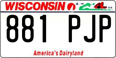 WI license plate 881PJP