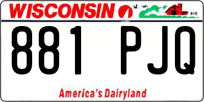 WI license plate 881PJQ