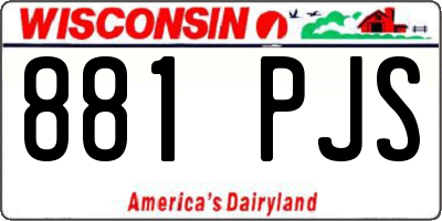 WI license plate 881PJS