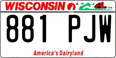 WI license plate 881PJW