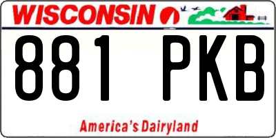 WI license plate 881PKB