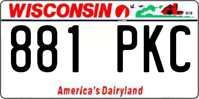 WI license plate 881PKC