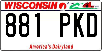 WI license plate 881PKD
