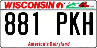 WI license plate 881PKH