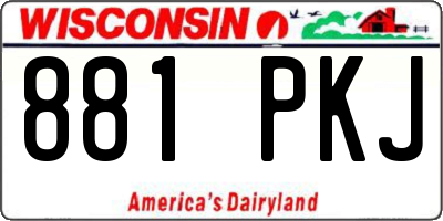 WI license plate 881PKJ