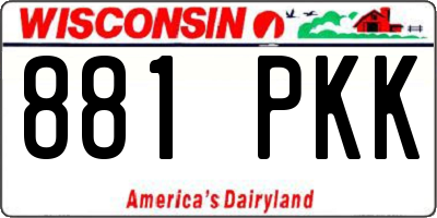 WI license plate 881PKK