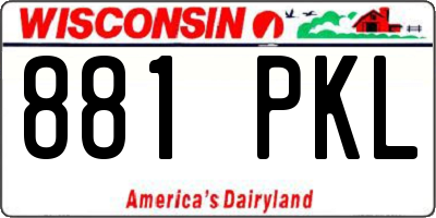 WI license plate 881PKL