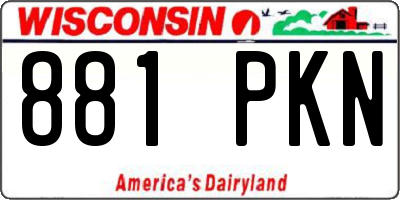 WI license plate 881PKN