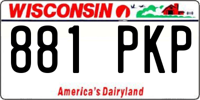 WI license plate 881PKP