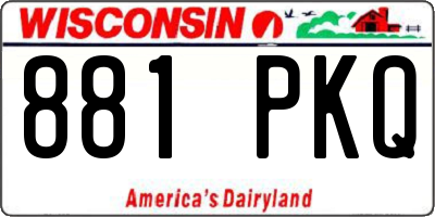WI license plate 881PKQ
