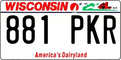 WI license plate 881PKR