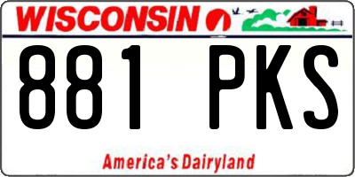 WI license plate 881PKS