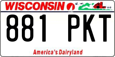 WI license plate 881PKT
