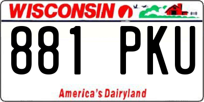 WI license plate 881PKU