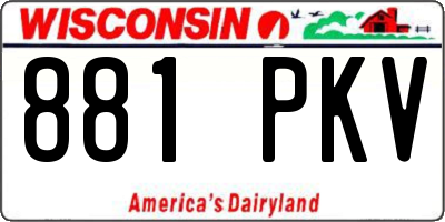 WI license plate 881PKV
