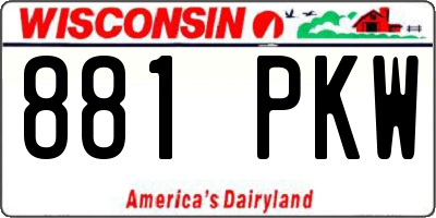WI license plate 881PKW
