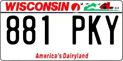 WI license plate 881PKY