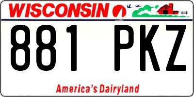 WI license plate 881PKZ