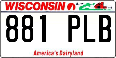 WI license plate 881PLB