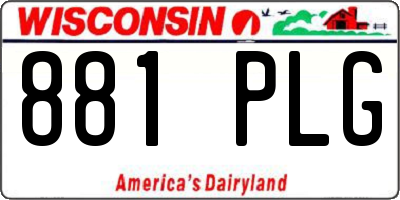 WI license plate 881PLG