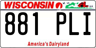 WI license plate 881PLI