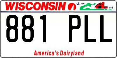 WI license plate 881PLL