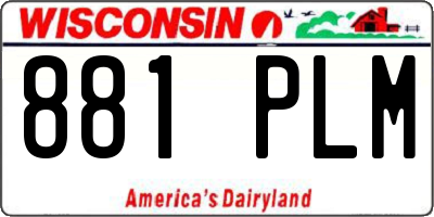 WI license plate 881PLM