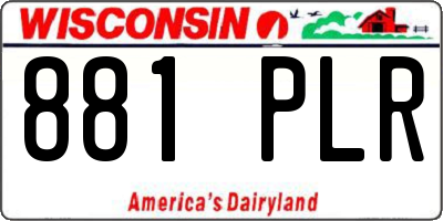 WI license plate 881PLR