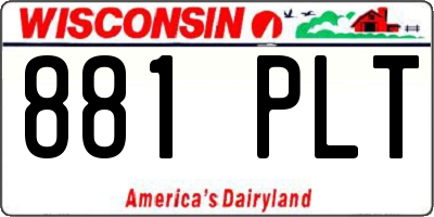 WI license plate 881PLT