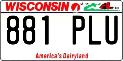 WI license plate 881PLU