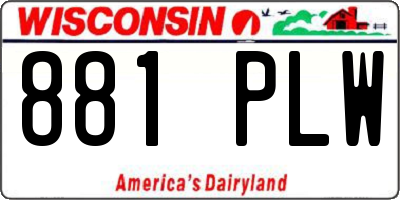 WI license plate 881PLW