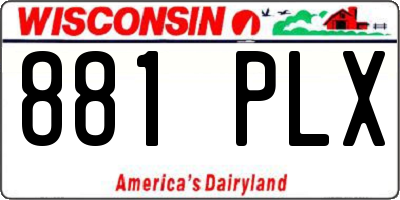 WI license plate 881PLX