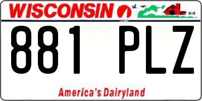 WI license plate 881PLZ