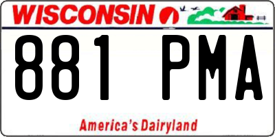 WI license plate 881PMA
