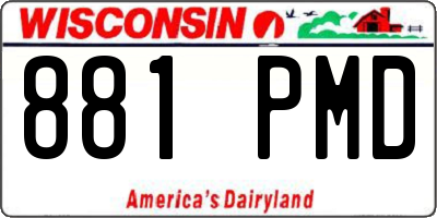 WI license plate 881PMD